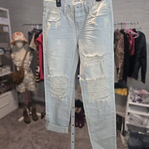 Distressed Light Blue Jeans